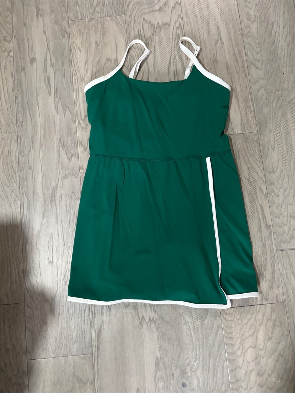 Green Tank Dress with White Trim